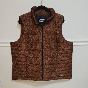 Lands' End Brown Leopard Print Vest